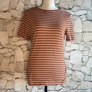 Universal Thread Brown Striped Short Sleeve Tee